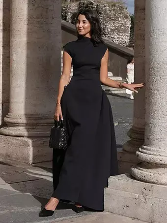 Cappuccio Vestito Lungo Converse Vestito Lungo Estivo Abitino Nero