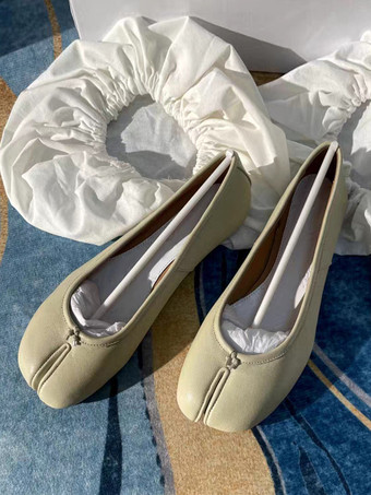 ライトグリーン レディース バレエ フラット デザイン トゥ スリップオン フラット パンプス