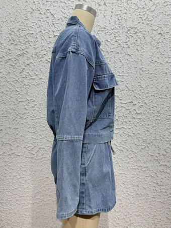 デニムのツーピースコーデセット、ボンバージャケットとトレンドのショート丈春コーデ（レディース2025年版）