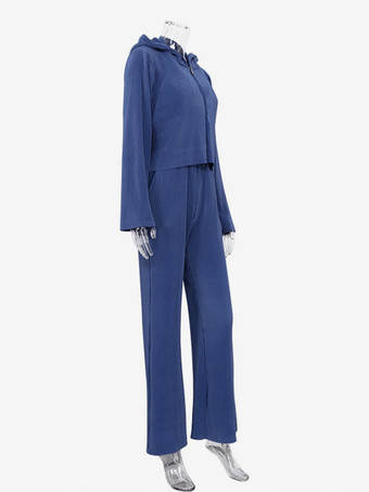 フード付きトラックスーツとブラとパンツのカジュアルツーピースコーデセット（レディース春コーデ2025）