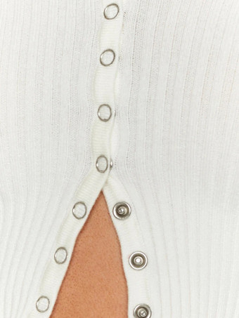 トレンドのクロップドトップス、ボタンフロント、長袖、オフショルダー、ニットカーディガン、レディース 2025