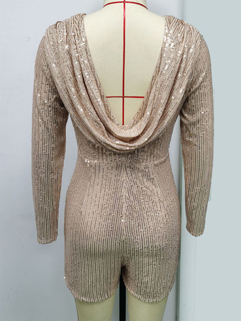 アプリコット スパンコール ロンパース 長袖 クラブウェア レディース 2025