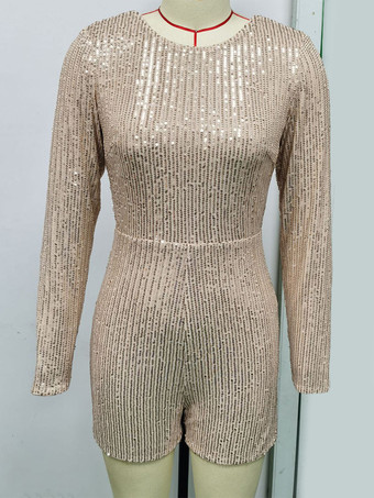 アプリコット スパンコール ロンパース 長袖 クラブウェア レディース 2025