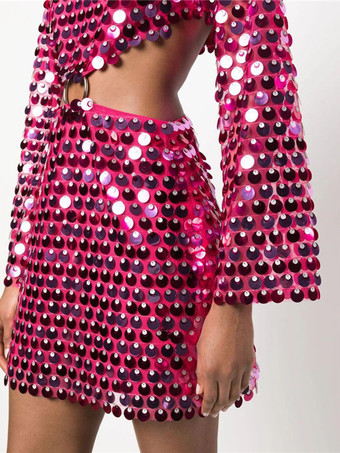 スパンコールミニドレス ベルスリーブ Oリングカットアウトウエスト パーティードレス レディース 2025