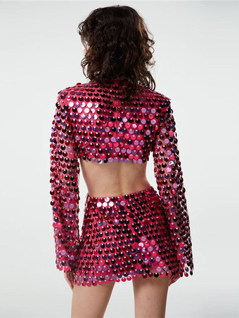 スパンコールミニドレス ベルスリーブ Oリングカットアウトウエスト パーティードレス レディース 2025