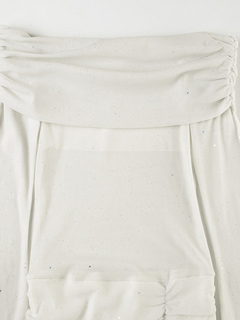 Bodycon Mini Dress Off-shoulder Long Sleeve Glitter Ruched Sexy Club Dress For Women 2025