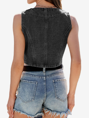 デニムベスト サマークロップトップ レディース 2025
