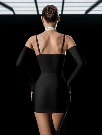 ブラック ボディコン ミニドレス セクシー クラブ ストラップ ドレス レディース 2025
