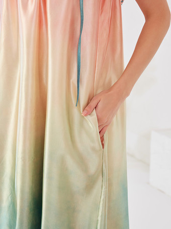 グラデーションカラーシフトドレス サマービーチロングスリップドレス レディース 2026