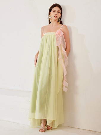 Etuikleid in Kontrastfarbe Sommer-/Strandkleid mit langem Schlitz für Damen 2025