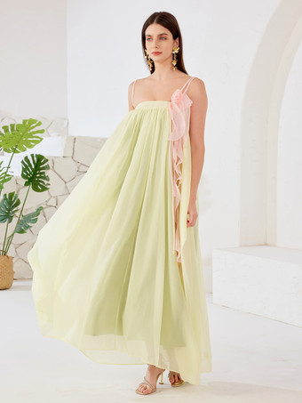 Etuikleid in Kontrastfarbe Sommer-/Strandkleid mit langem Schlitz für Damen 2025