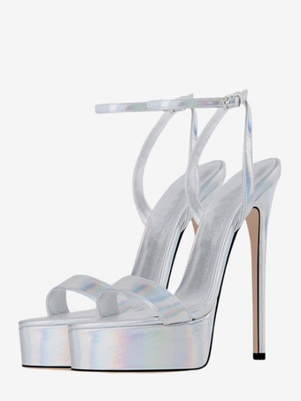 シルバー ゴールドハイヒールサンダル プラットフォーム オープントゥ ハイヒール セクシーシューズ