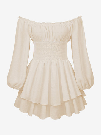 ボヘミアン ミニ ジャンプスーツ オフショルダー ランタン スリーブ 春のレディース 2025 衣装