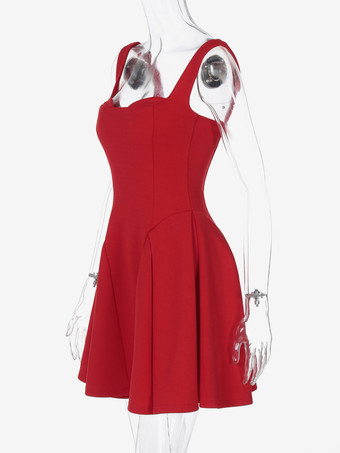 プリンセスシームのAラインミニドレス、ワイドストラップ、女性用バースデーパーティードレス2026