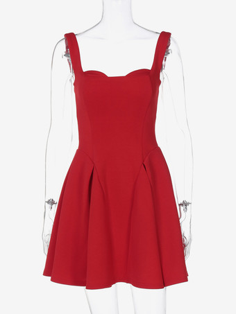 プリンセスシームのAラインミニドレス、ワイドストラップ、女性用バースデーパーティードレス2026