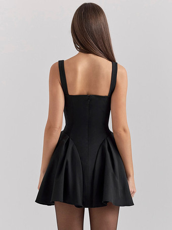 プリンセスシームのAラインミニドレス、ワイドストラップ、女性用バースデーパーティードレス2026