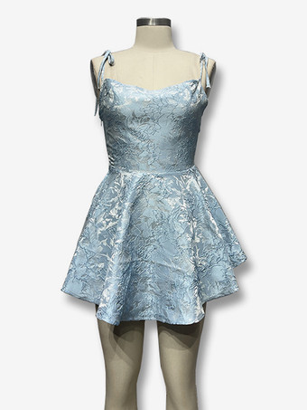 ジャカード フローラル ミニドレス Aライン セクシー バースデーパーティー スリップドレス レディース 2025