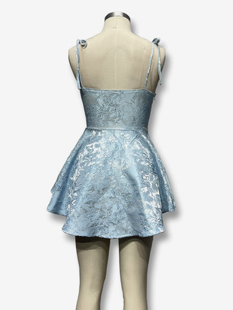 ジャカード フローラル ミニドレス Aライン セクシー バースデーパーティー スリップドレス レディース 2025