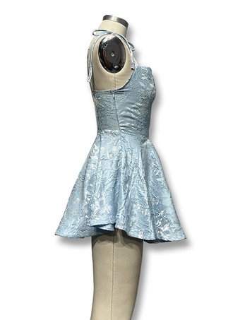 ジャカード フローラル ミニドレス Aライン セクシー バースデーパーティー スリップドレス レディース 2025