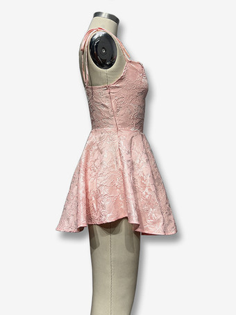 ジャカード フローラル ミニドレス Aライン セクシー バースデーパーティー スリップドレス レディース 2025