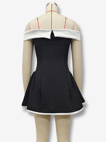 オフショルダーミニドレス 長袖 Aライン セクシー バースデーパーティードレス レディース 2025