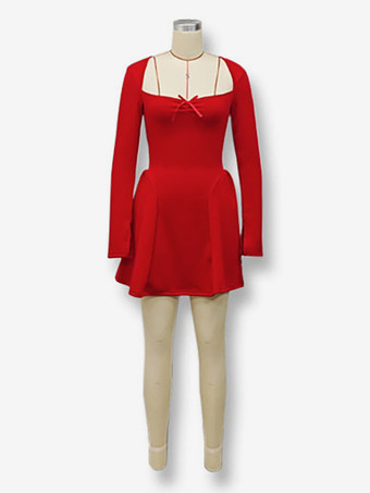 セクシーなミニドレス 長袖 Aラインドレス レディース 2025