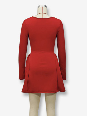 セクシーなミニドレス 長袖 Aラインドレス レディース 2025