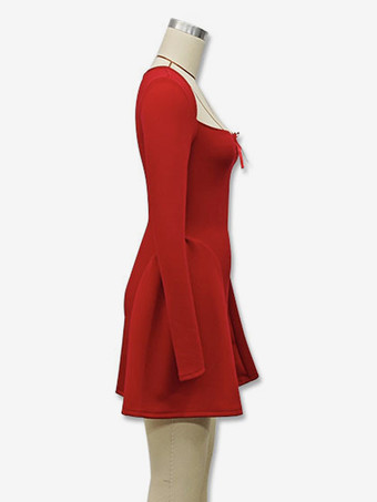 セクシーなミニドレス 長袖 Aラインドレス レディース 2025