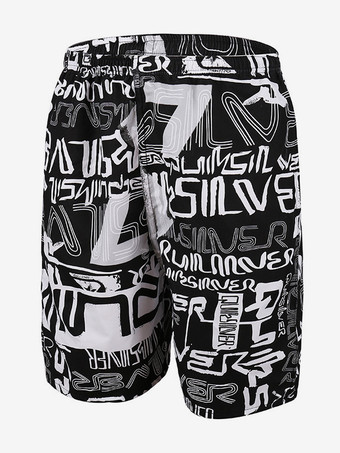 ダークグレー メンズ サマー ショーツ プリント 伸縮性ウエスト カジュアル ビーチ トランクス