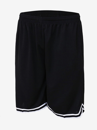 ブラック メンズ ルーズフィット ショートパンツ ビーチ 速乾 プリント サマー ショートパンツ