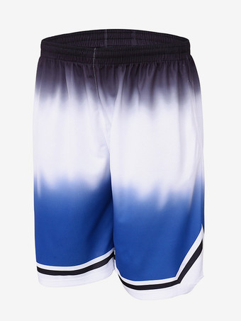 ブルー メンズ ルーズフィット ショートパンツ ビーチ 速乾 プリント サマー ショートパンツ