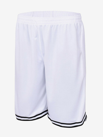 ホワイト メンズ ルーズフィット ショートパンツ ビーチ 速乾 プリント サマー ショートパンツ