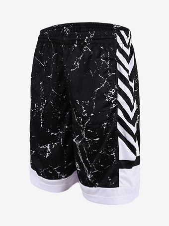 ダークグレー メンズ ルーズフィット ショートパンツ ビーチ 速乾 プリント サマー ショートパンツ