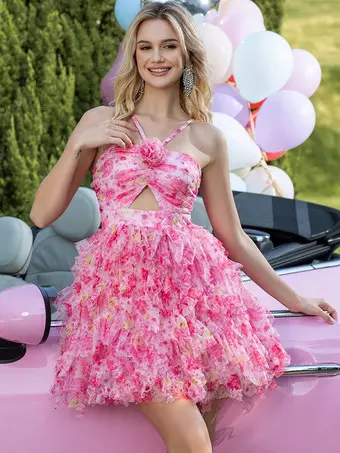 3d flower dress women Elegant Floral Embroidery Slip Sleeveless Swing Skirt Dinner Gown 3% Elastane Stephanie Dress, in 3D Floral