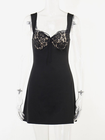 Sexy Mini-Spitze mit Spaghetti-Trägern figurbetontes Kleid für Frauen 2025