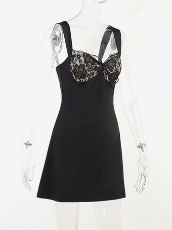 Sexy Mini-Spitze mit Spaghetti-Trägern figurbetontes Kleid für Frauen 2025