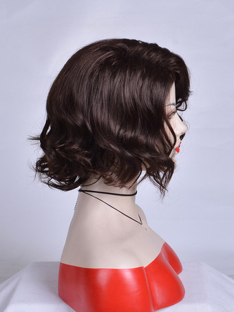 ヴィンテージ ショート カーリーヘア サイドパート 合成ウィッグ 女性用 2025