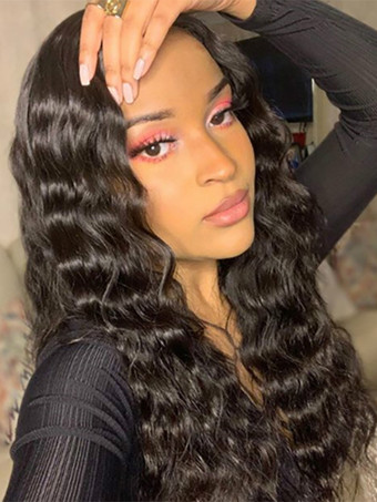 女性用アフリカンロングカーリーヘアミドルパート合成ウィッグ 2025