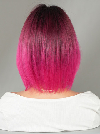 ショートストレートボブ、前髪あり、デイリー合成ウィッグ、女性用 2025