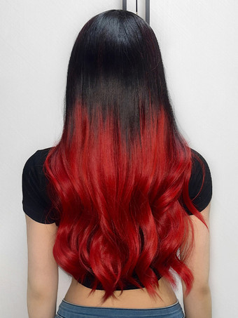ハイライトロングカーリーヘアウィッグミドルパートフルヘッドデイリーウィッグ女性用2025