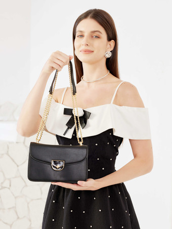 スクエア ブラック ショルダーバッグ チェーン クロスボディバッグ レディース 2026