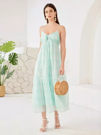 printed high waist midi dress Plus/Reg Polka Dot Print High Waist Midi Skirt – Freckled Poppy main image 1