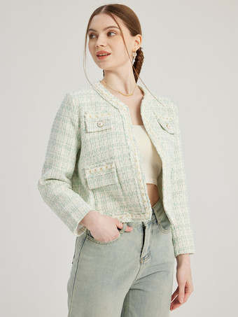 気質のあるレディスタイルジャケットクルーネック春アウターウェア女性用2025