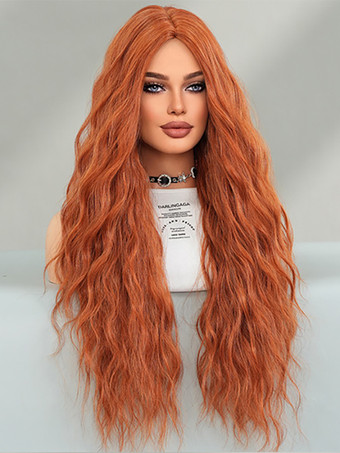 ロングカーリーウィッグ ミドルパート 合成デイリーウィッグ 女性用 2025