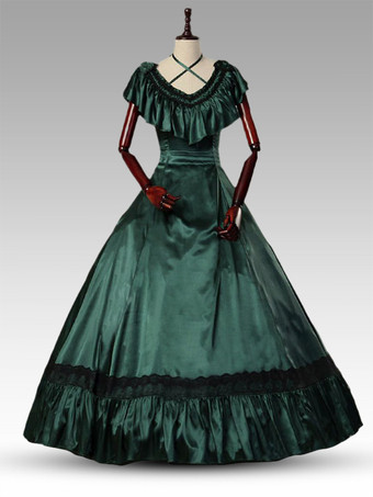 Abito da ballo ispirato al verde e al nero, abito con corsetto e gonna ampia, abito da sposa gotico, abito da sposa - Italia