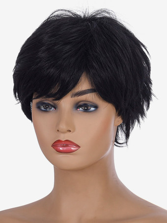 サイドバング付きショートボブ デイリー合成ウィッグ女性用 2025