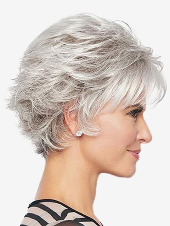 サイドバング付きショートボブ デイリー合成ウィッグ女性用 2025