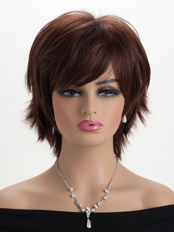 サイドバング付きショートボブ デイリー合成ウィッグ女性用 2025