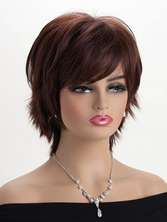 サイドバング付きショートボブ デイリー合成ウィッグ女性用 2025