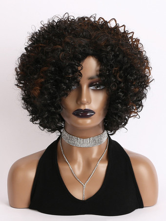 女性用 2025 年 小さなカーリー ショートヘア デイリー 合成ウィッグ